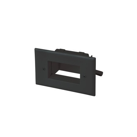 Cable Wholesale Easy Mount Recessed Low Voltage Cable Pass-through Plate, Black 45-0008-BK